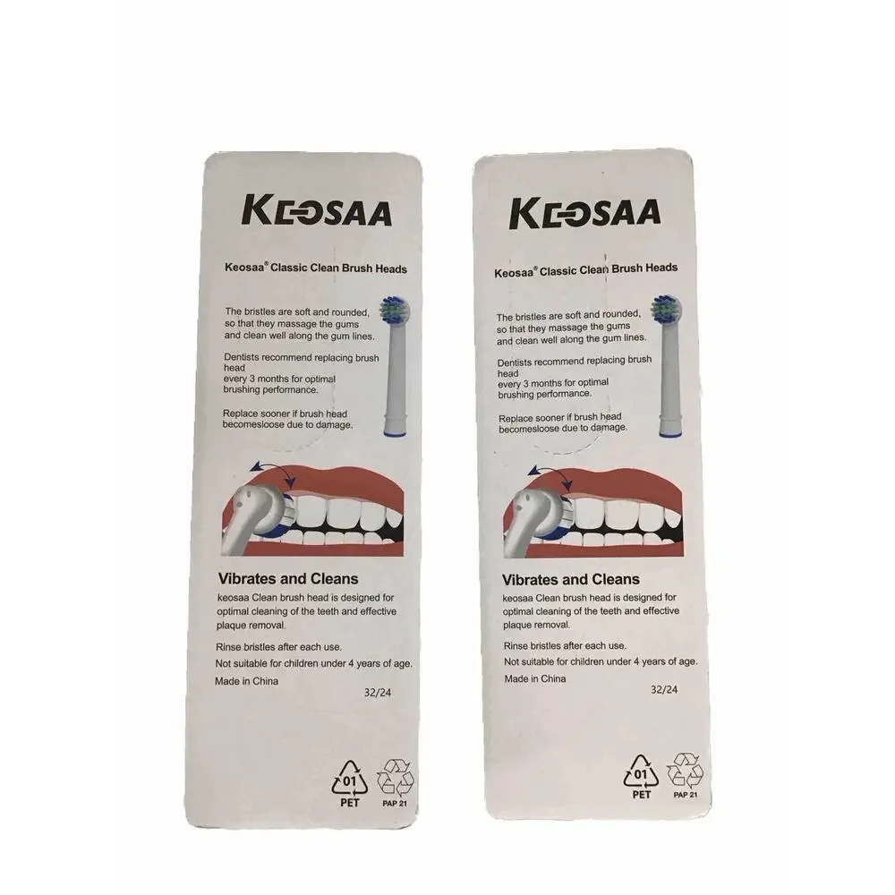 New Keosaa Classic Clean Brush Heads 8 Count